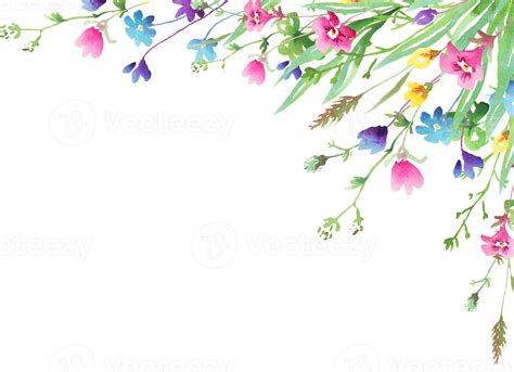 Wildflower Frame Watercolor Clipart 22316329 Png