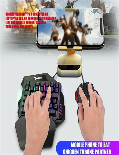 Single Hand One Handed Gaming Keyboard 35 Keys Rgb Backlit Portable Mini Gaming Keypad Mouse Set