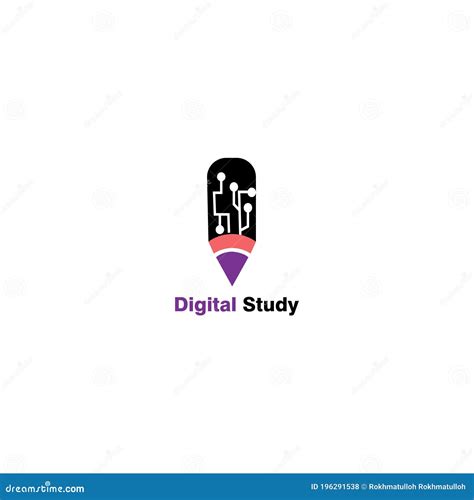 Digital Learning Logo Illustration Of Pencil Color Vector Design Stock