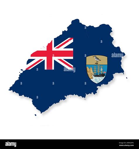 Saint Helena Flag Map With Clipping Path Stock Photo Alamy