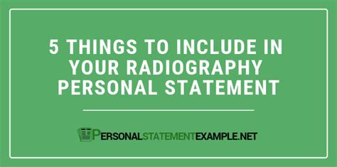 What To Include In Your Radiography Personal Statement