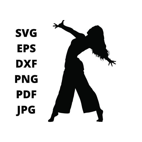 Women Dancing Silhouette SVG Clipart Dancer Pose Digital - Etsy