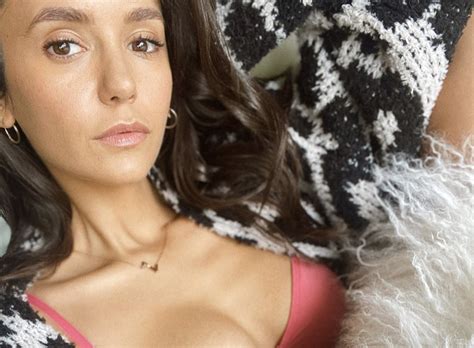 Nina Dobrev Wears Pink Bra In Sultry Selfie For A Good Cause