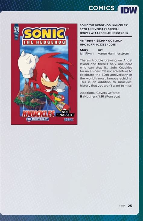 Idw Sonic Knuckles Th More Showcased In New Comic