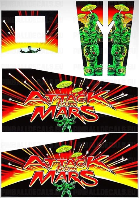 Attack From Mars - Pinball Cabinet Decals Set | Pinball Decals.eu