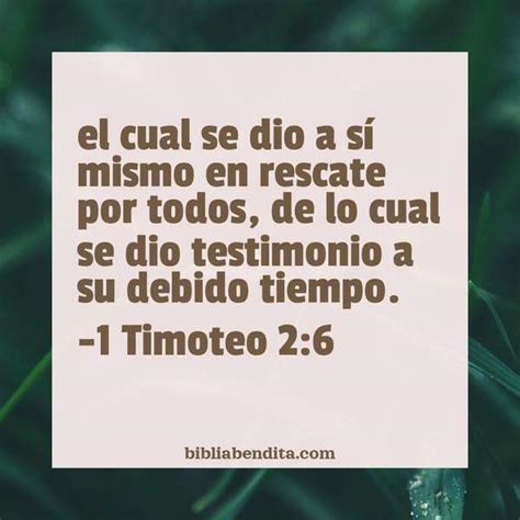 Explicación 1 Timoteo 26 El Cual Se Dio A Sí Mismo En Rescate Por