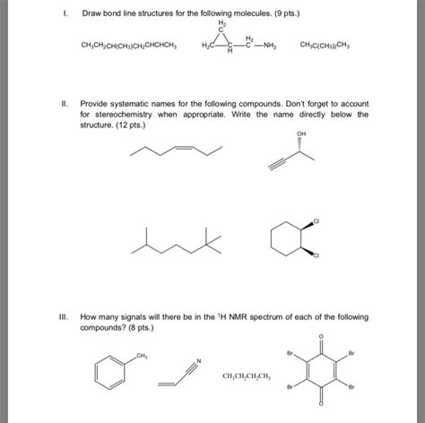 Draw A Bond Line Structure For Each Of The Following Compounds