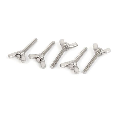 Uxcell M X Mm Mm Pitch Stainless Steel Wing Bolt Butterfly