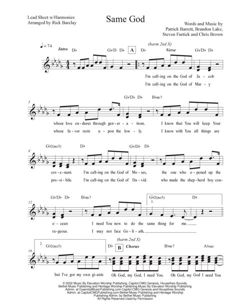 Same God By Elevation Worship Piano Digital Sheet Music Sheet