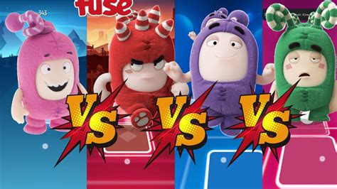 Pink Oddbods Vs Red Oddbods Vs Purple Oddbods Vs Green Oddbods Tiles