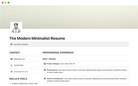 The Modern Minimalist Resume by Trout | Notion Template