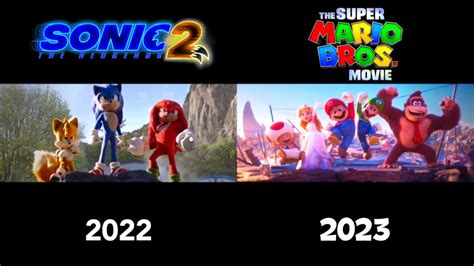 Sonic The Hedgehog Vs The Super Mario Bros Movie Side By Side