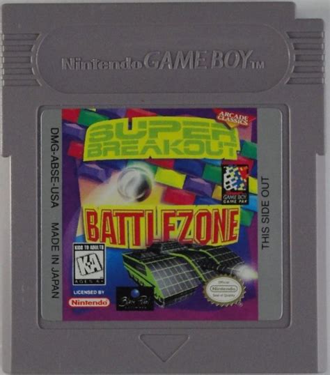 Arcade Classics Battlezone Super Breakout Game Boy Box Cover