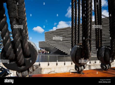 Exterior of the new V&A Museum and RRS Discovery ship at Discovery ...