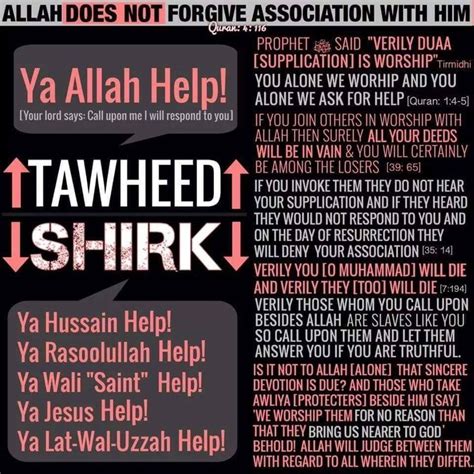 Tawheed Vs Shirk Sayings Allah Prophet