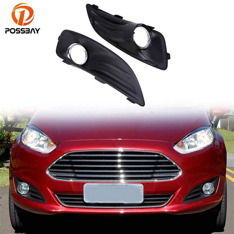 POSSBAY Front Lower Bumper Fog Light Lamp Cover Grill Grille For Ford