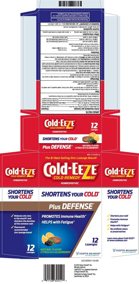 NDC 71179 323 Cold Eeze Cold Remedy Lozenge Oral Label Information