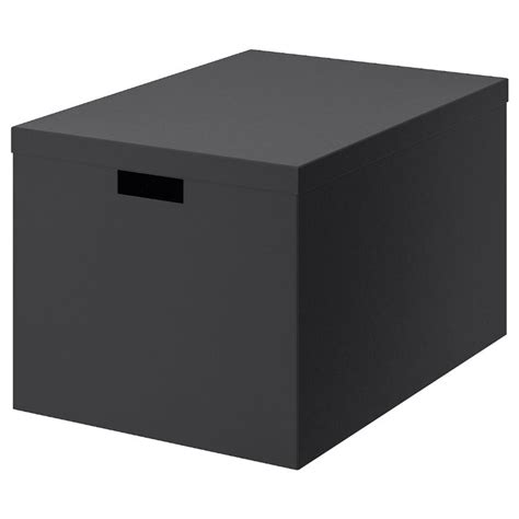 IKEA TJENA - Large Black Storage Box with Lid