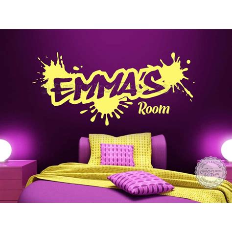 Personalised Graffiti Wall Stickers, Boy Girls Bedroom Playroom Wall ...