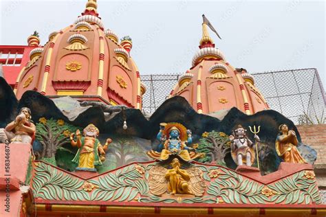 Brahma Vishnu And Shiva At A Vaishnava Hindu Temple In West Bengal