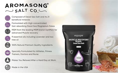 Aromasong Muscle Recovery Bath Soak With Dead Sea Salt Optimsm Magnesium Flakes