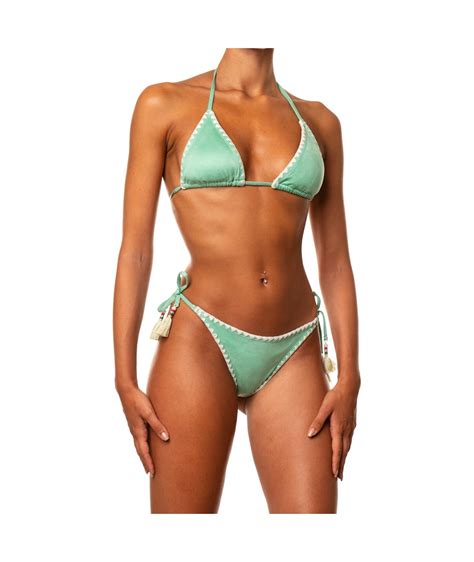 Yes Bikini Triangolo Tessuto Danetto Verde Menta