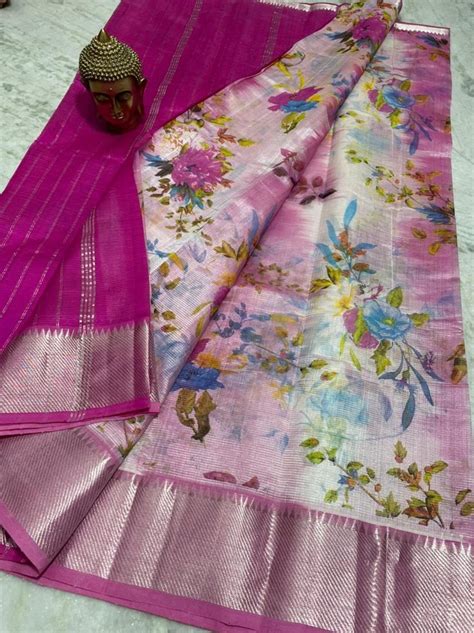 Mangalagiri Pure Pattu By Cotton Big Border Ikkat Pattu Sarees Pure