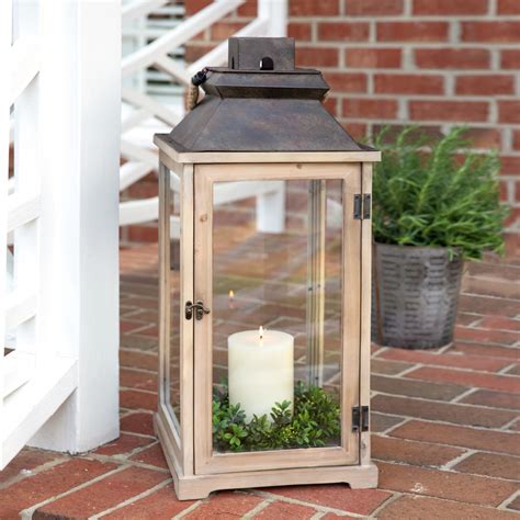 Rustic Farmhouse Large Rustic Wood Lantern