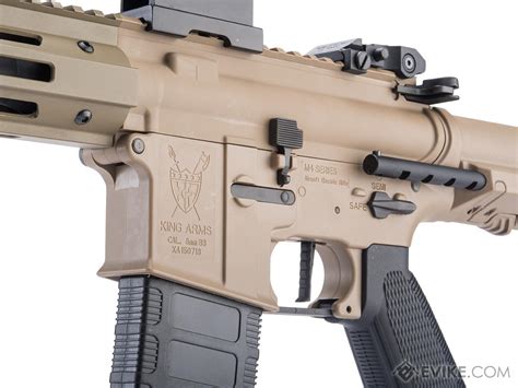 King Arms M4 PDW SBR Airsoft AEG Rifle Color Desert Earth Silenced