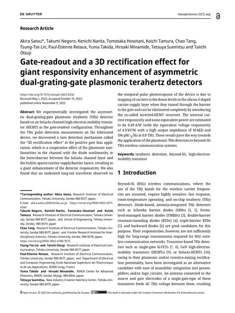 PDF Gate Readout And A 3D Rectification Effect For Giant Responsivity