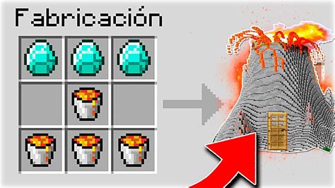 CRAFTEAMOS una CASA VOLCÁN de LUJO en MINECRAFT de CUALQUIER BLOQUE