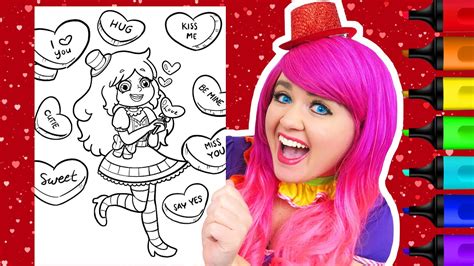 Coloring Kimmi The Clown Valentines Day Candy Youtube