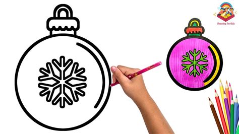 How To Draw Christmas Ornament Drawing Painting And Coloring For Kids