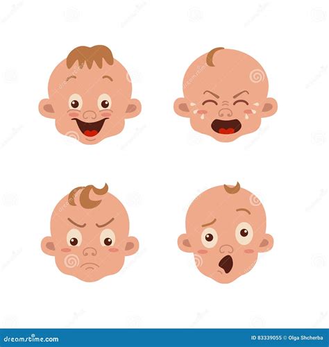 Baby Facial Expression Cartoon Vector | CartoonDealer.com #84339045