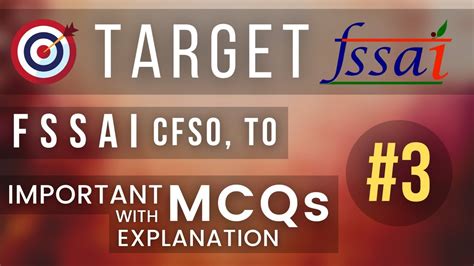 3 Most Important MCQs With Explanation FSSAI Central Food Safety