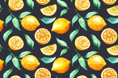 Lemon Watercolor Seamless Pattern Behance