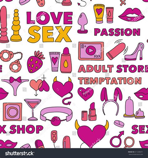 Seamless Pattern Sex Shop Adult Toys Stock Vektorgrafik Lizenzfrei Shutterstock