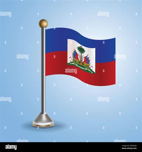 State Table Flag Of Haiti National Symbol Vector Illustration Stock