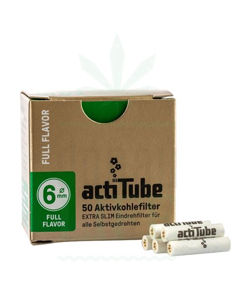 ACTITUBE Slim Aktivkohlefilter 50 Stück Full Flavor Donaulife