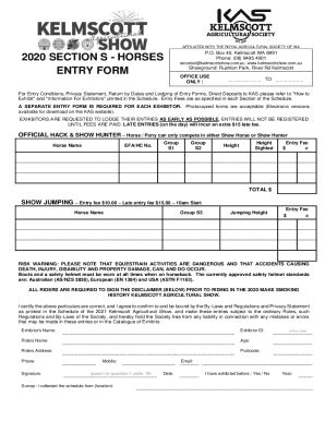 Fillable Online Fillable Online Form Exhibitor Entry Form