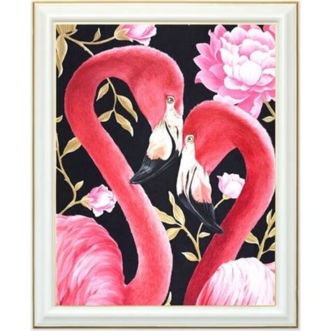 Peinture Diamant Couple De Flamants Roses X Cm Lartera