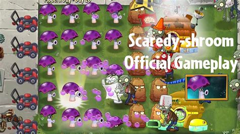 Pvz2 V1051 Scaredy Shroom Official Gameplay Youtube