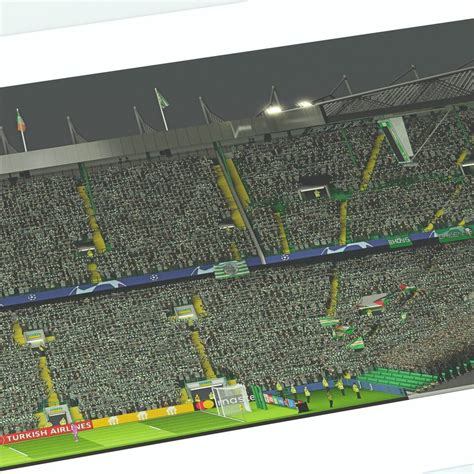 Celtic Park Stadium Panoramic Illustration Print Poster Ebay