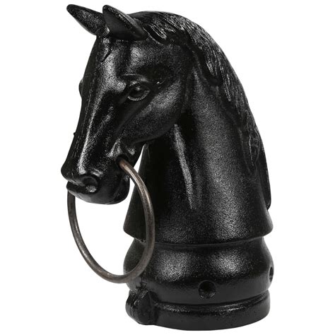 Głowa Konia z Kółkiem do Zaczepu Czarna Figurka z Głową Konia - Sklep