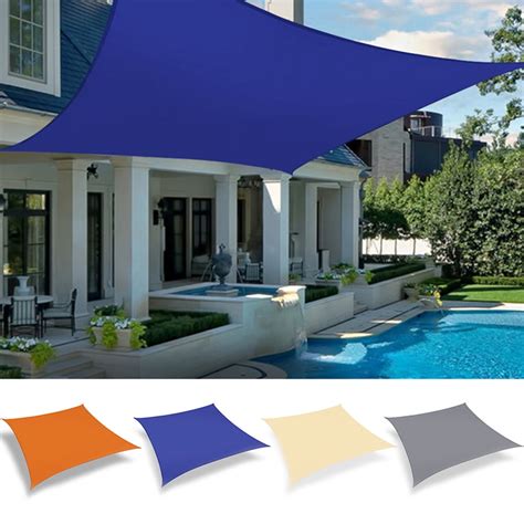 Sun Shade Sail Rectangle 6.5/10/12/13/16FT Waterproof Outdoor Garden ...