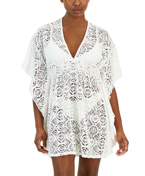 Miken Womens Plunge Neck Lace Kimono Cover Up Created For Macys Macys