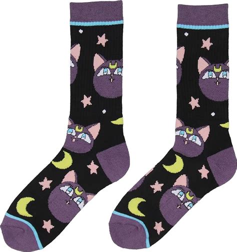 Bioworld Sailor Moon Crystal Luna P Black Crew Socks