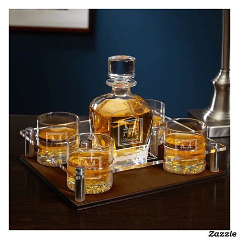 Set Of 6 Oakhill Tray Decanter And Rocks Glasses Whiskey Glasses Whiskey Lover Ts Whiskey