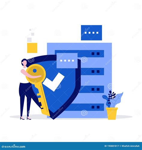 Cyber Security Vector Illustration Concept With Characters Data