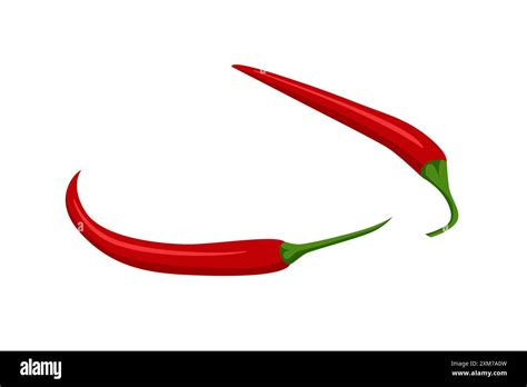 Isometric Red Hot Chili Pepper Pod Isolated On White Background Realistic Spicy Vegetable
